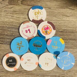 Lucky Gift Lot of 10 Chips Las Vegas Casino Caesars Palace Planet Hollywood